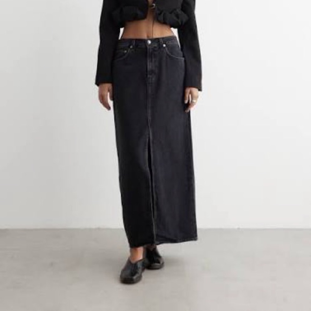 Agolde black Leif denim skirt